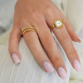 Square Charm Spinner Ring - Gold
