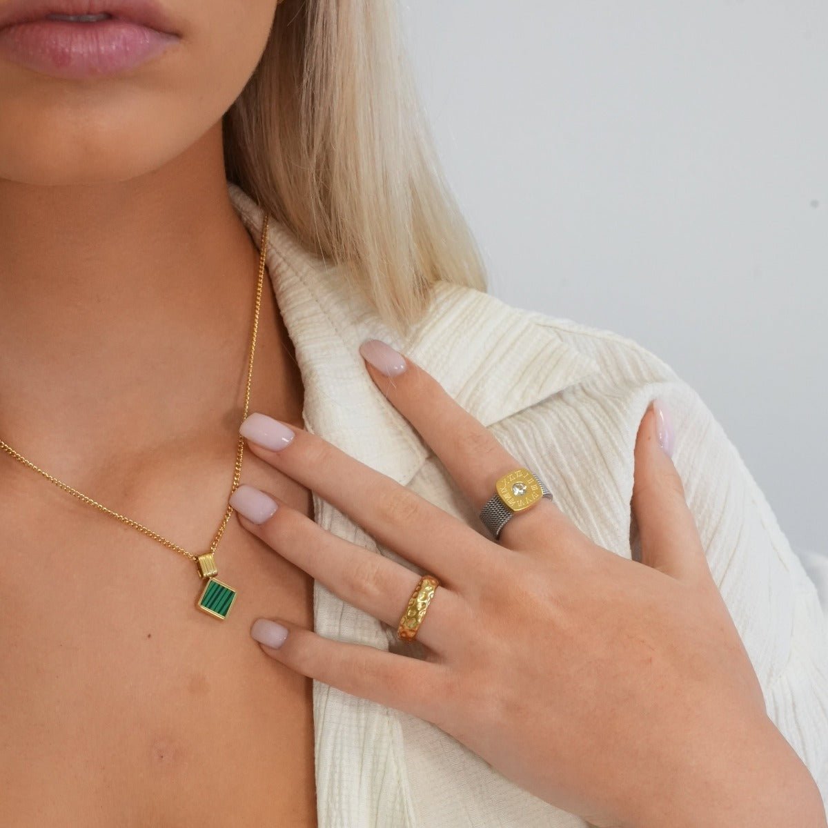 Lunar Textured Ring - Gold