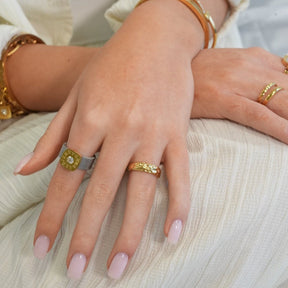 Lunar Textured Ring - Gold
