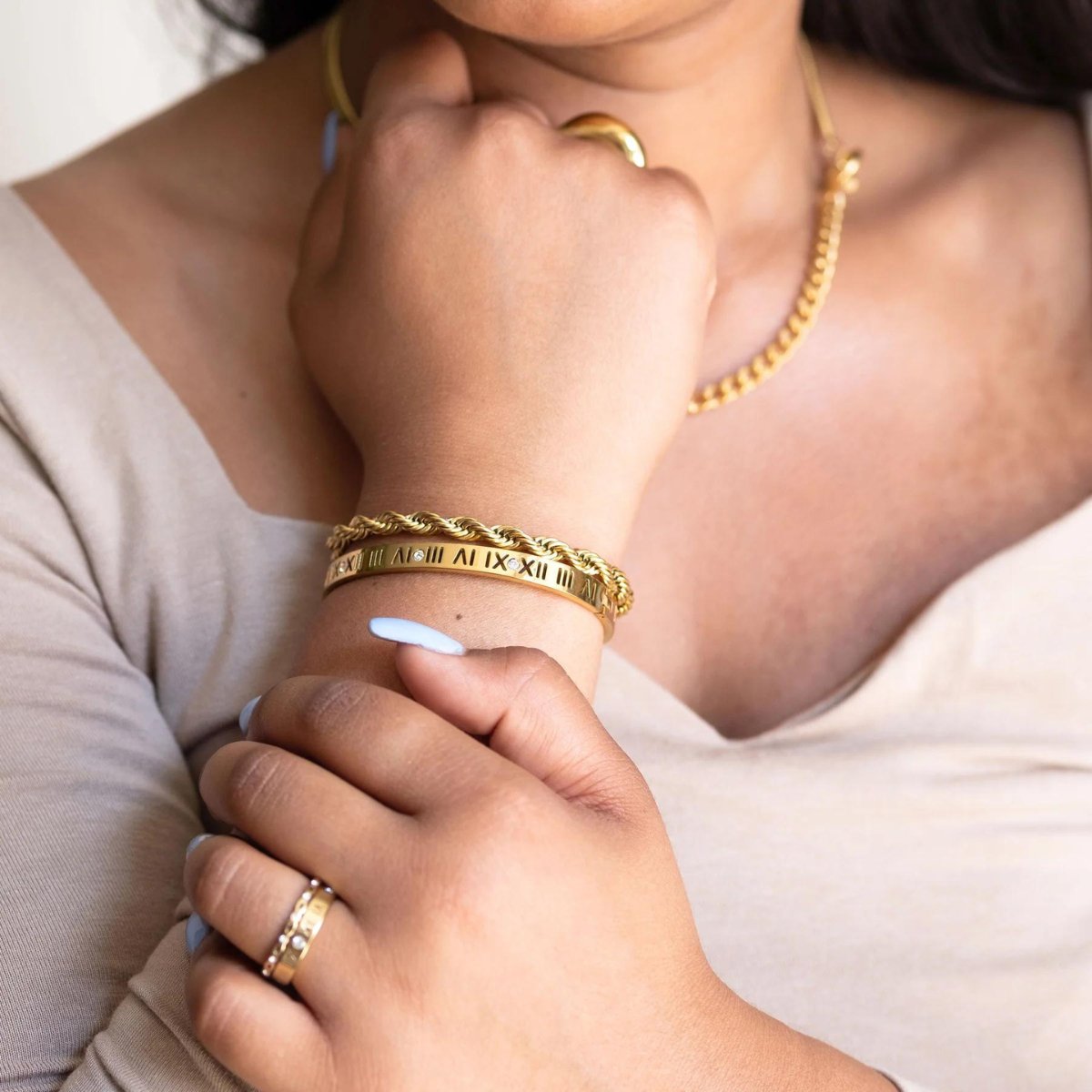 Roman Numerals Bracelet - Gold