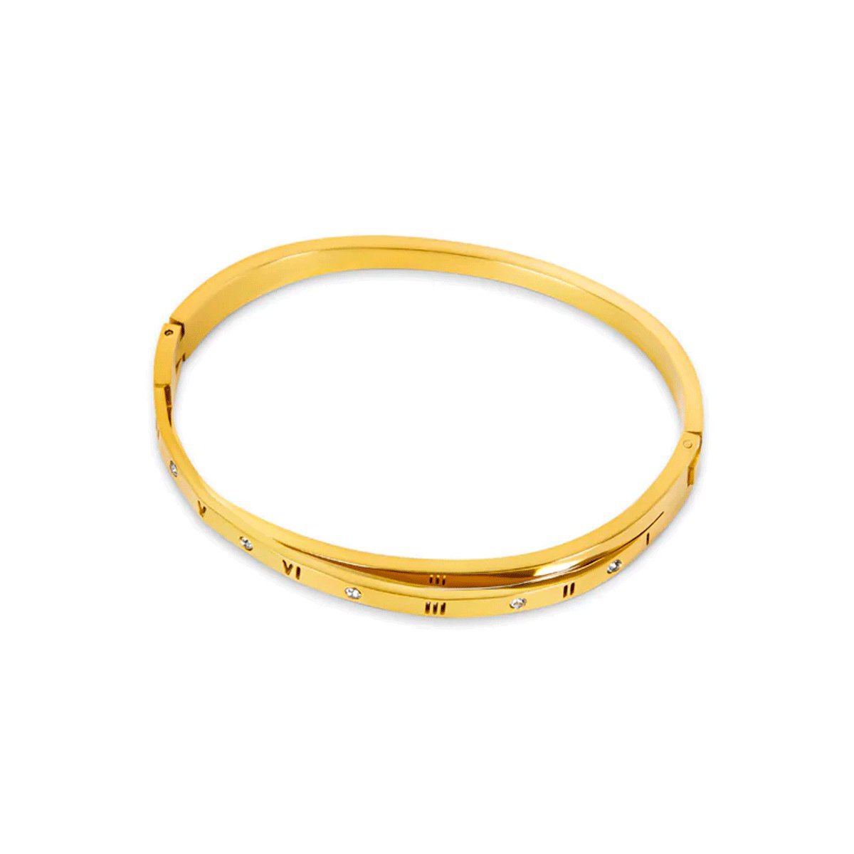 Intertwined Roman Numerals Bracelet - Gold