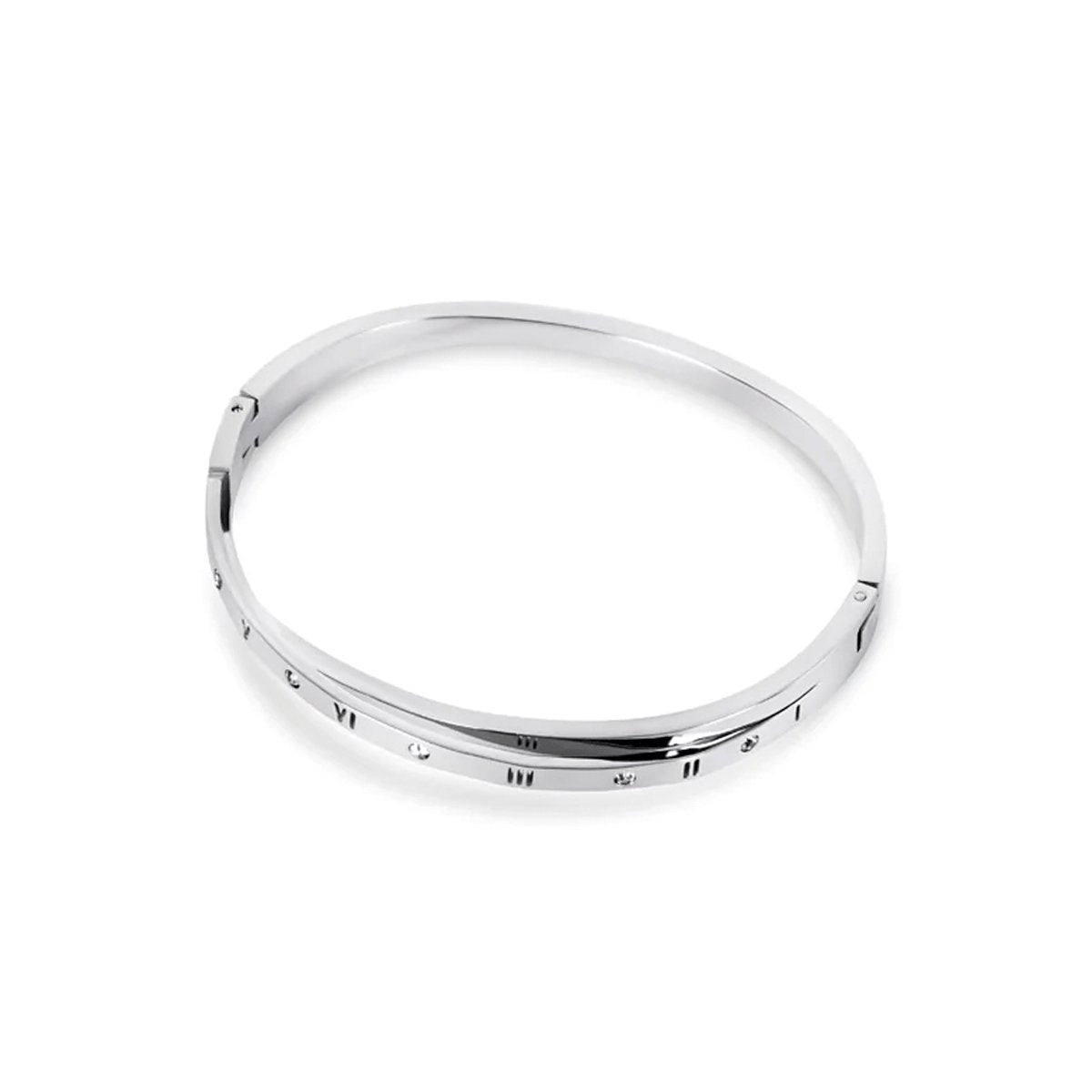Intertwined Roman Numerals Bracelet - Silver