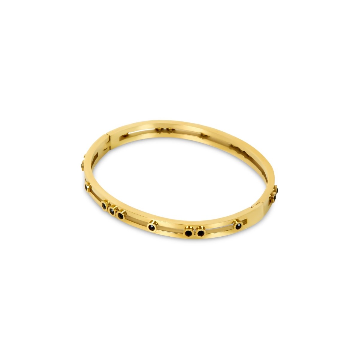 Black Studs Bracelet - Gold