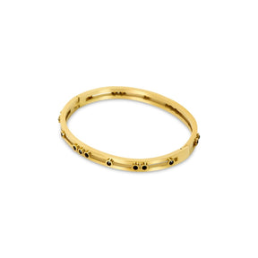 Black Studs Bracelet - Gold