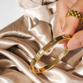 Nodule Crystal Bracelet - Gold