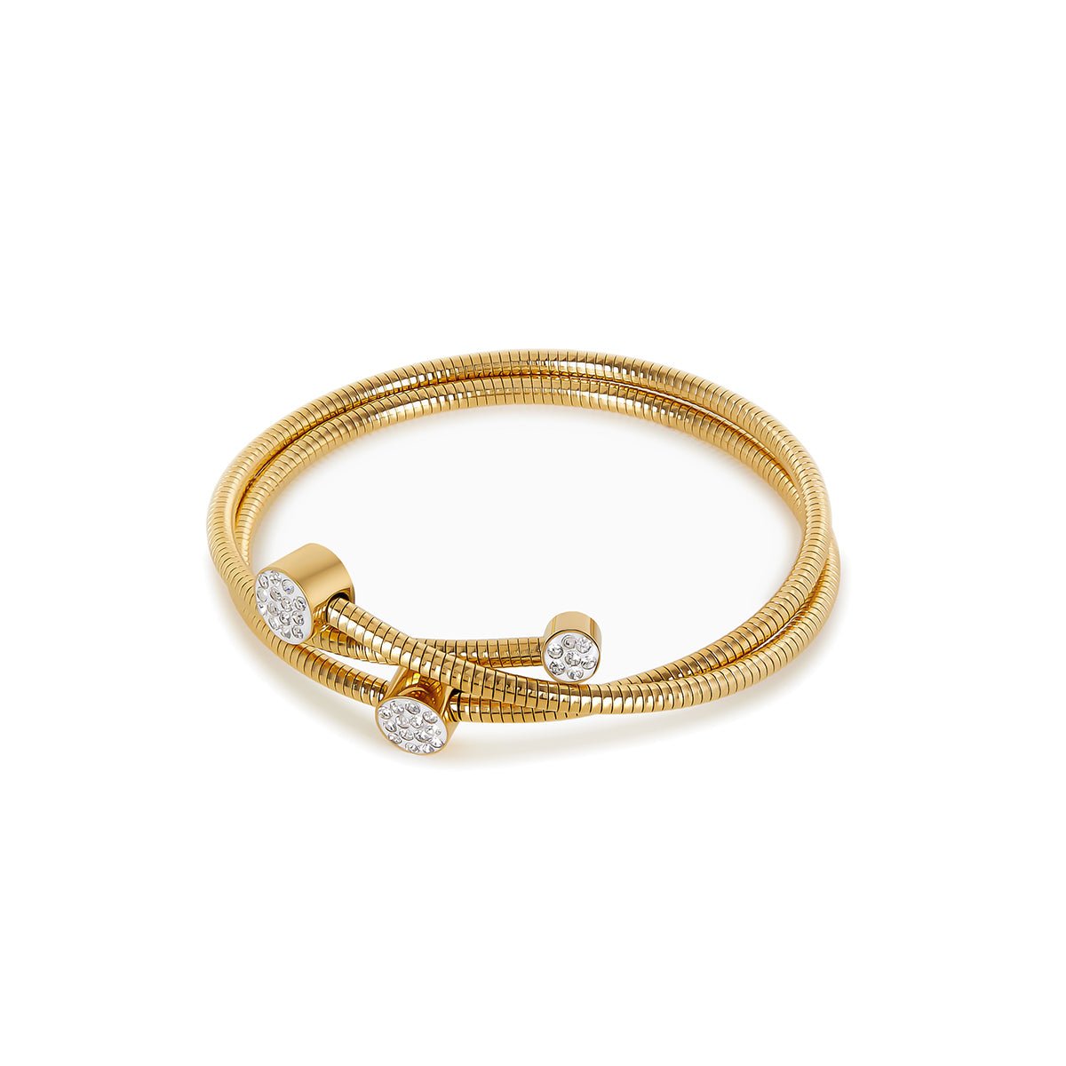 Spiral Crystal Bracelet - Gold