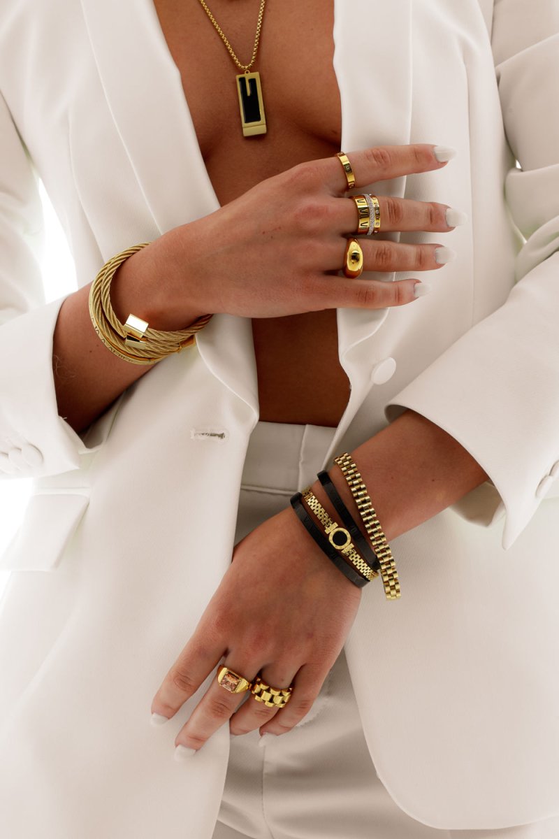 Hera Onyx Bracelet - Gold