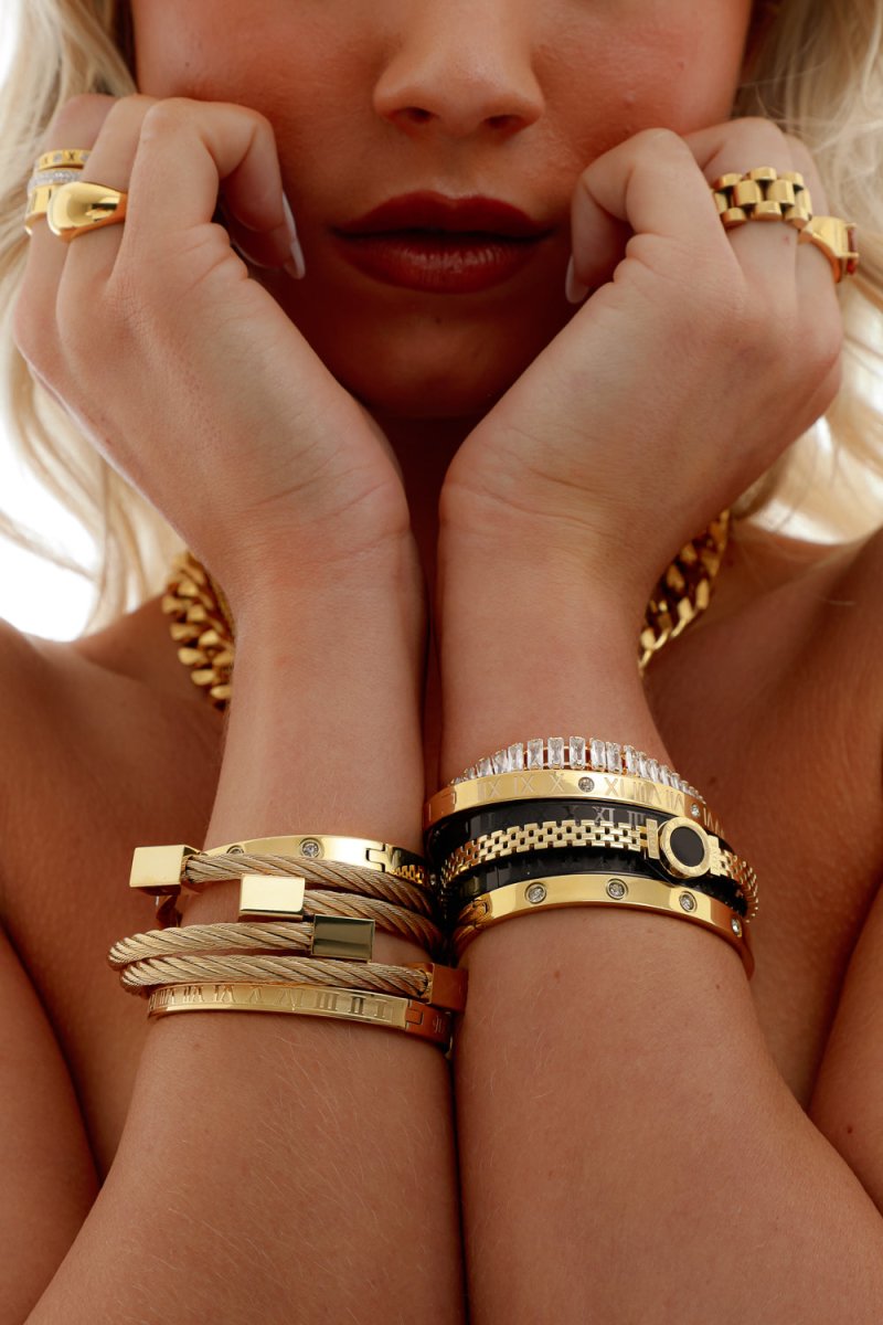 Hera Onyx Bracelet - Gold