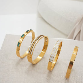Ivy Beaded Crystal Stone Bracelet - Gold