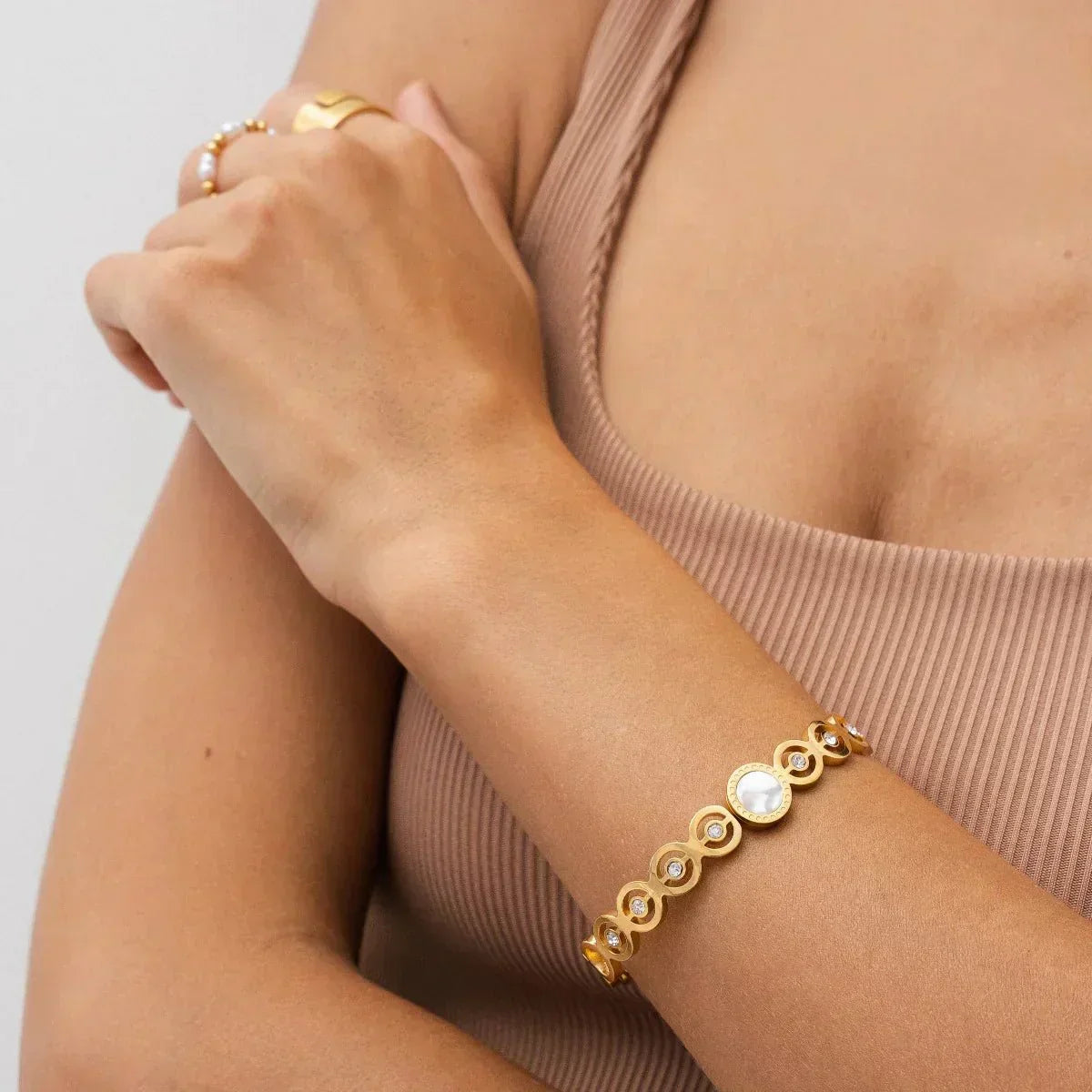 Olivia Stone Zirconia Bracelet - Gold