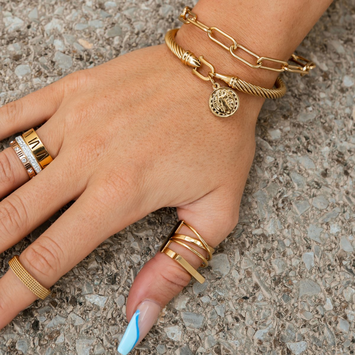Saint Benedict Pendant Bracelet - Gold