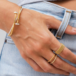 Zirconia Belt Bracelet - Silver