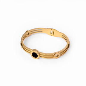 Triple Onyx Bracelet - Gold