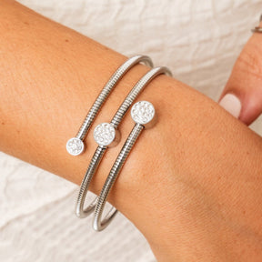Spiral Crystal Bracelet - Silver
