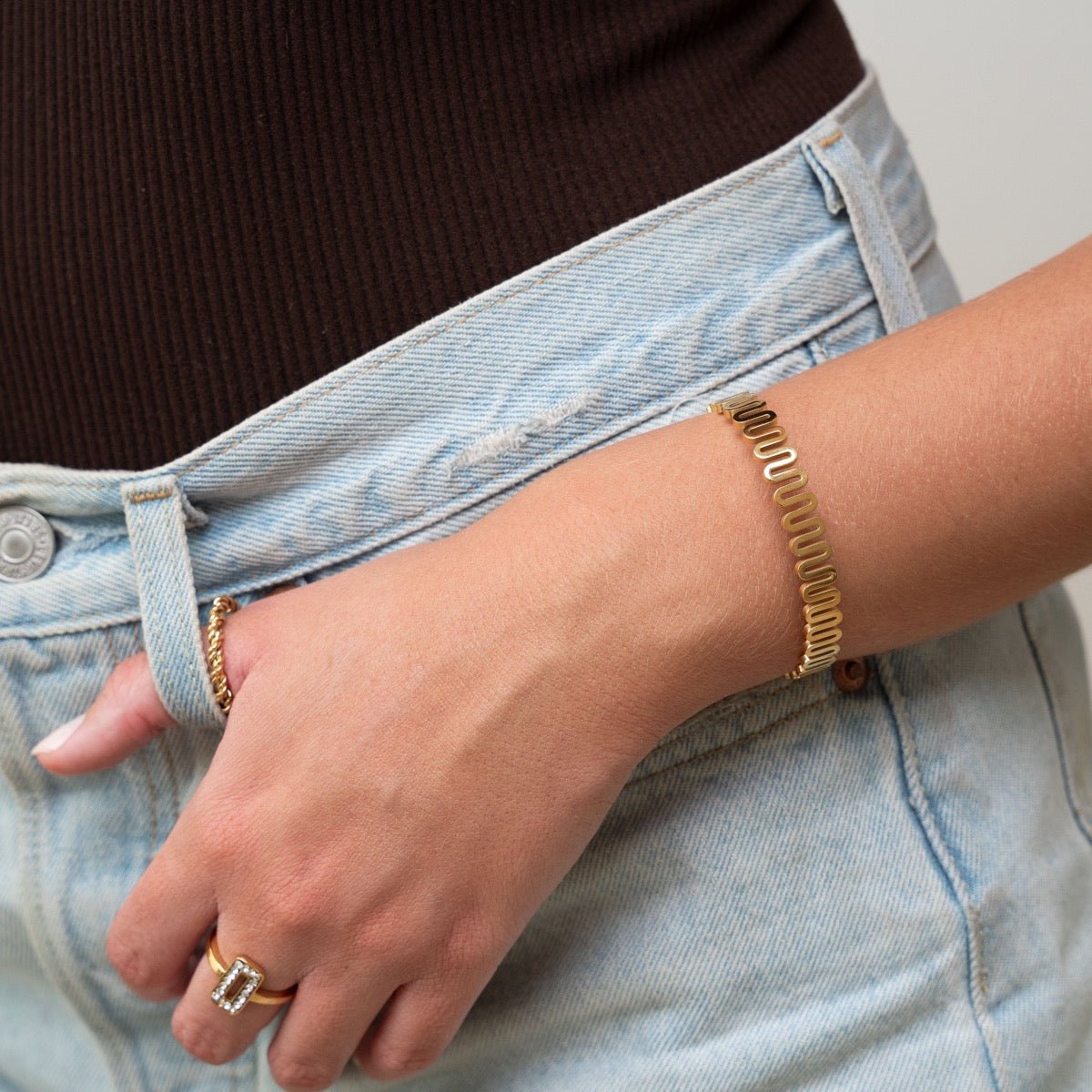 Zig Zag Bracelet - Gold