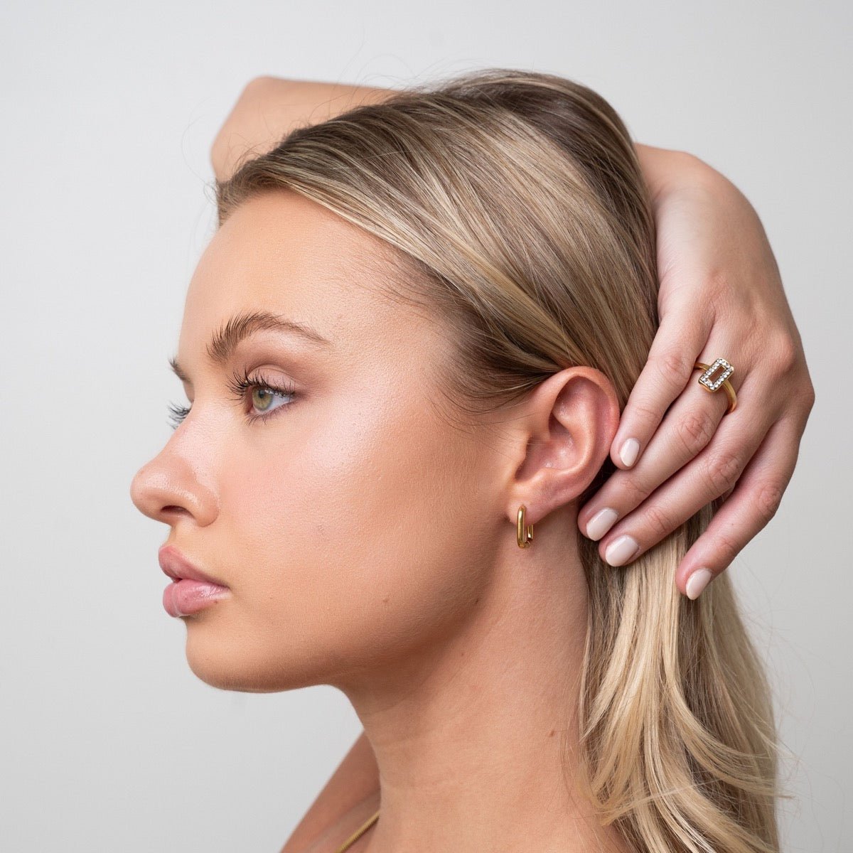 Square Hoop Earrings - Gold