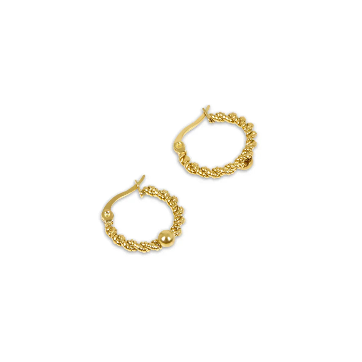 Twisted Hoop Earrings - Gold