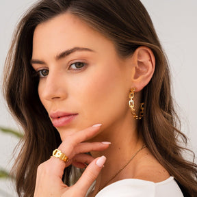 Alexandra Hoop Earrings - Gold