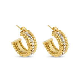 Date Hoop Earrings - Gold