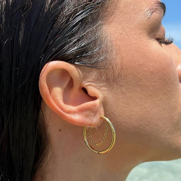 Pipa Hoop Earrings - Gold