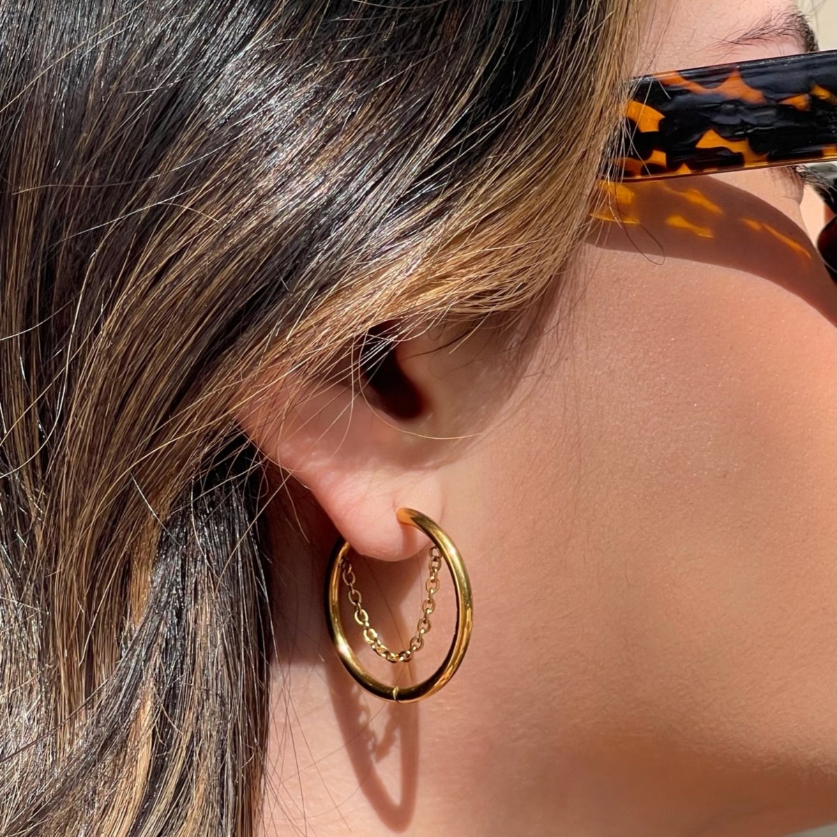 Pipa Hoop Earrings - Gold