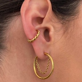 Pipa Hoop Earrings - Gold