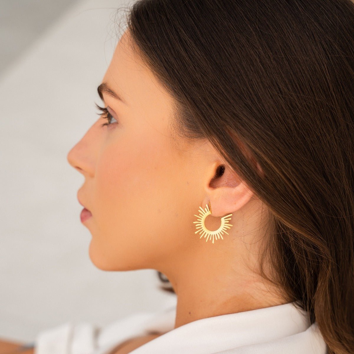 Spike Hoop Earrings - Gold