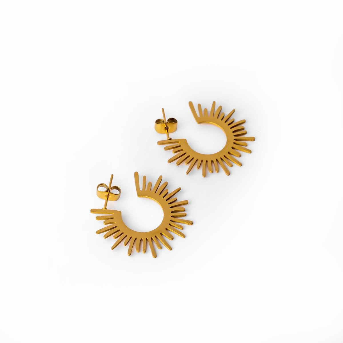 Spike Hoop Earrings - Gold