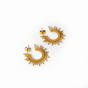 Spike Hoop Earrings - Gold