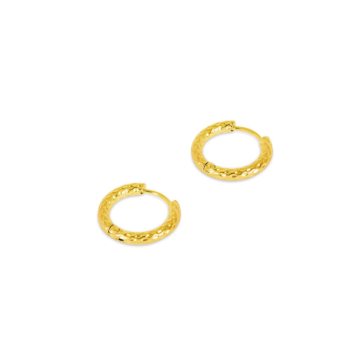 Textured Hoop Earrings - Gold