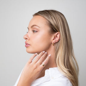 Textured Hoop Earrings - Gold