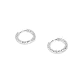 Textured Hoop Earring - Silver