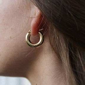 Lele G Tube Hoop Earrings - Gold