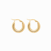 Lele G Tube Hoop Earrings - Gold