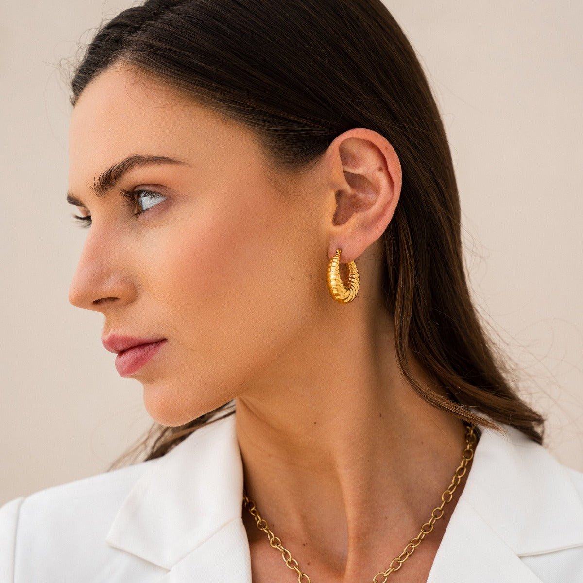 Croissant Hoop Earring - Gold