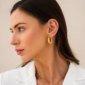 Croissant Hoop Earring - Gold