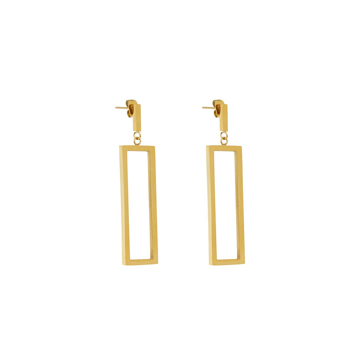 Diana Geometric Rectangular Earring - Gold