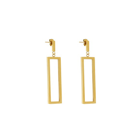 Diana Geometric Rectangular Earring - Gold