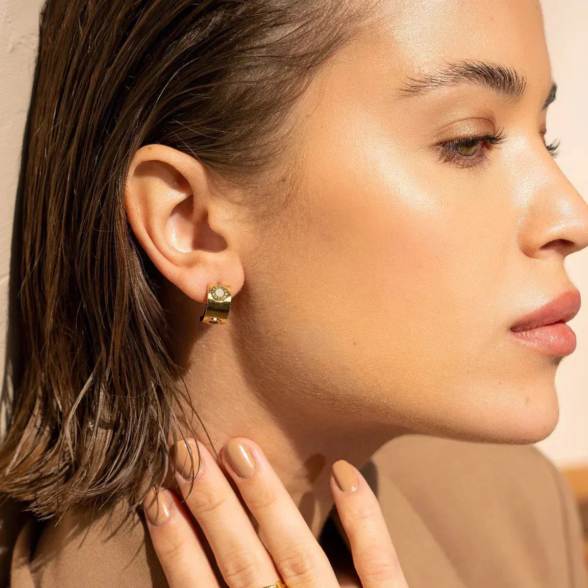 Roman Numeral Earrings - Gold