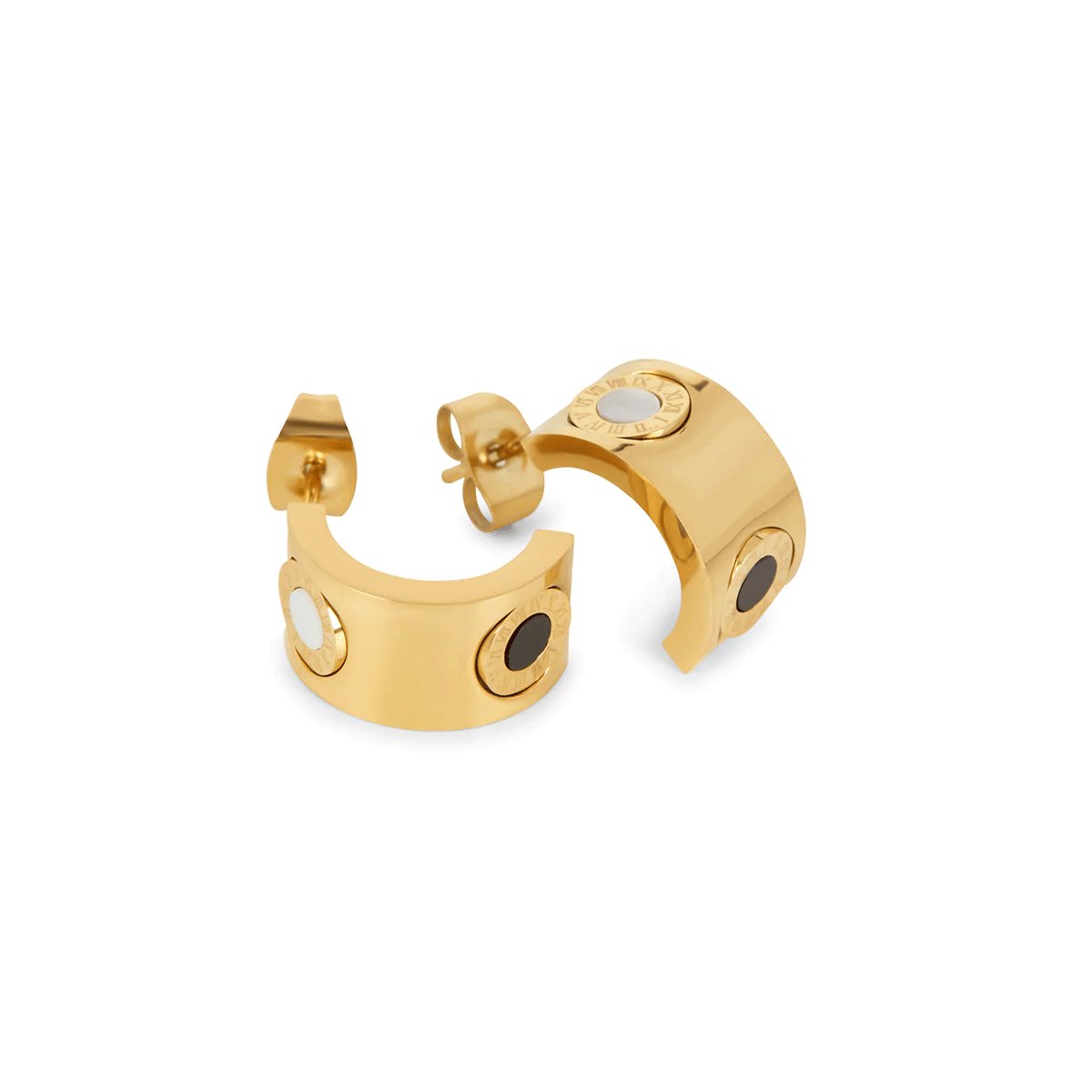 Roman Numeral Earrings - Gold