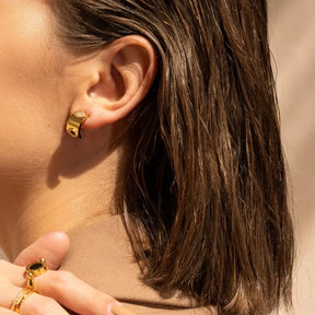 Roman Numeral Earrings - Gold