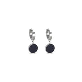 Black Pendant Earring - Silver