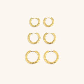 Trio Hoop Earring - Gold