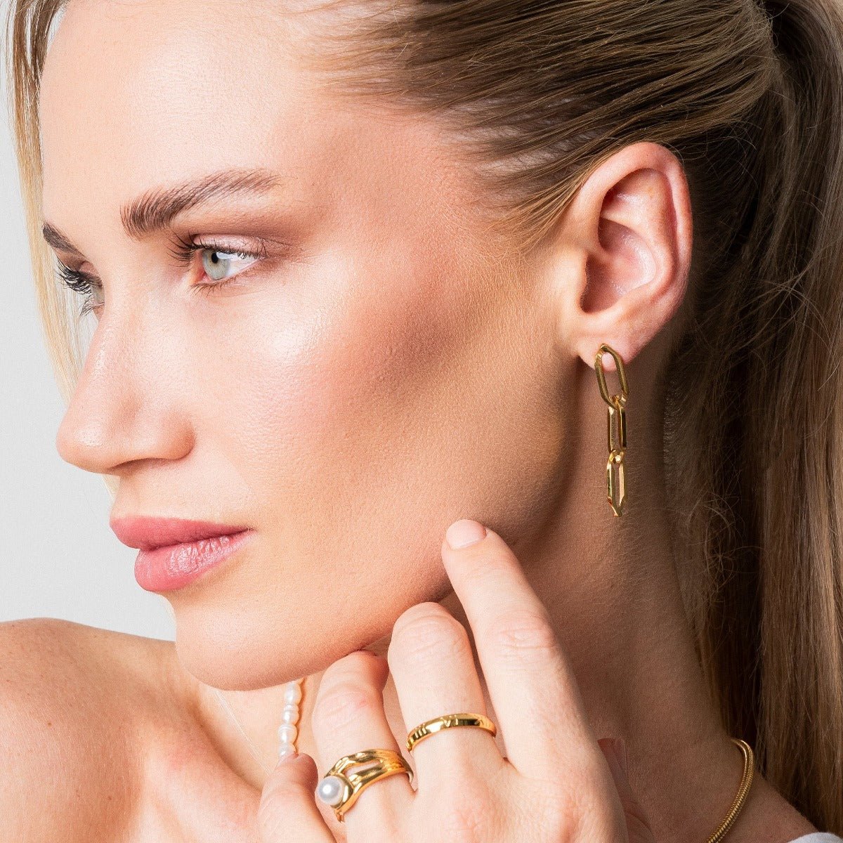 Elo Pendant Earrings - Gold
