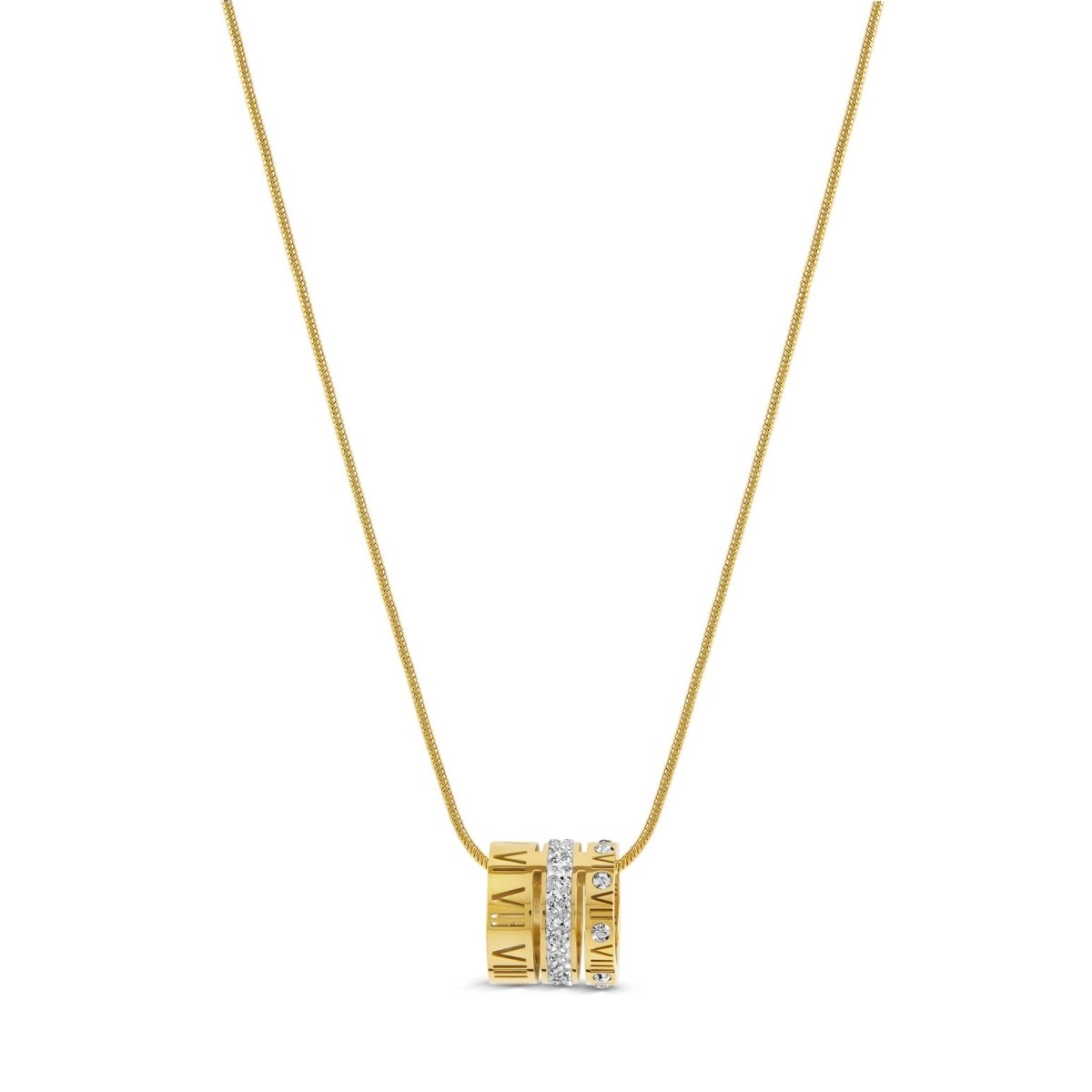 Triple Circle Roman Numeral Necklace