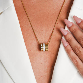 Triple Circle Roman Numeral Necklace