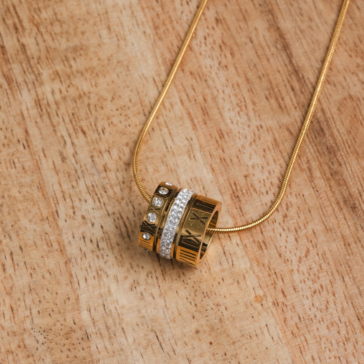 Triple Circle Roman Numeral Necklace