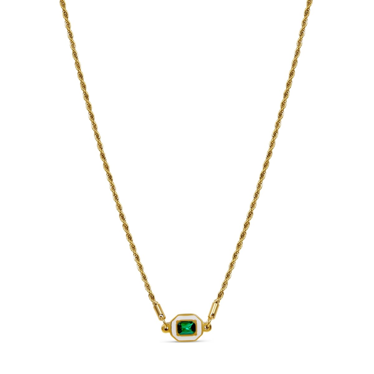 Emerald Aura Necklace - Gold