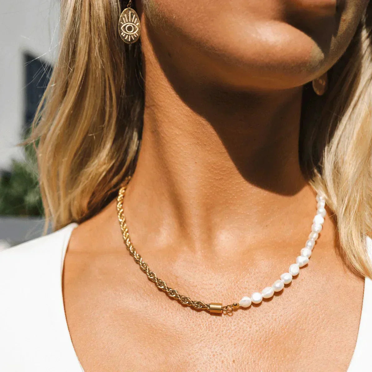 Bahian Pearl Necklace - Gold
