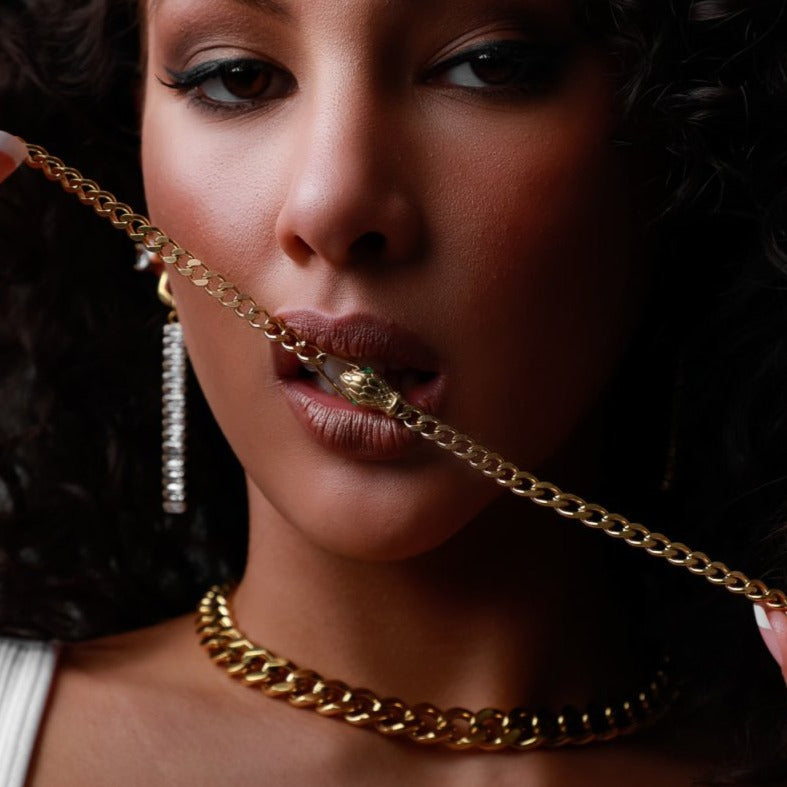 Snake Choker Necklace - Gold